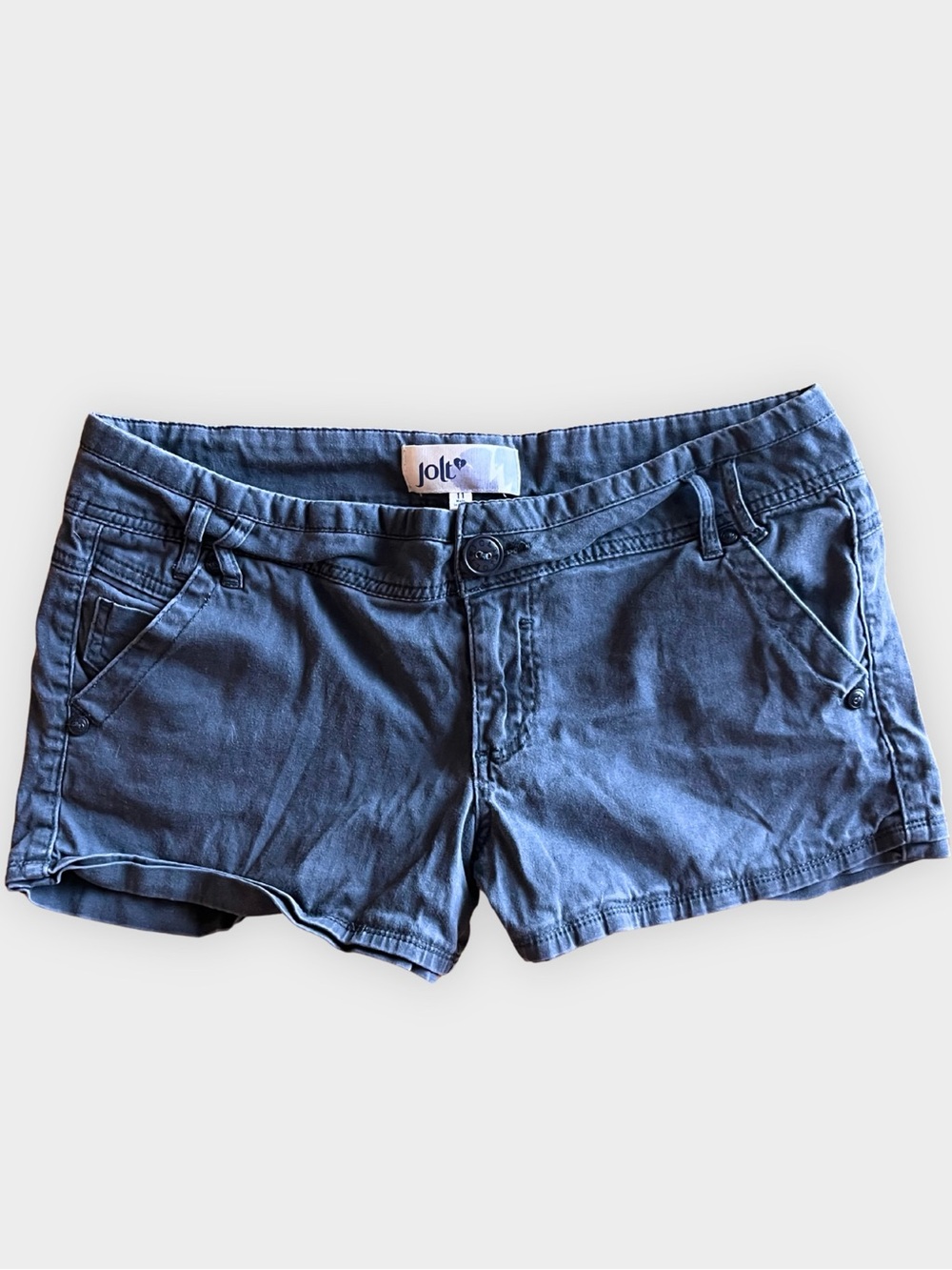 Jolt Y2K Low Rise Utility Shorts Charcoal Gray Mini Size 11